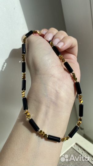 Колье чокер натуральный агат