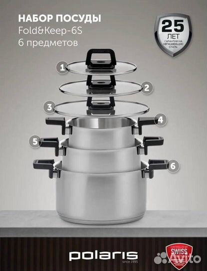 Набор кастрюль Polaris, новый