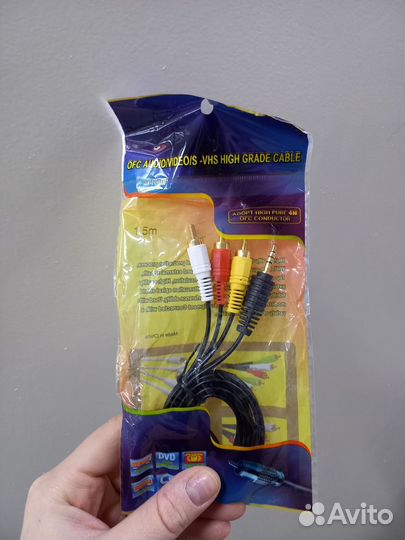 Кабель 3RCA-AUX, тюльпаны на 3.5 Jack, 1.5м