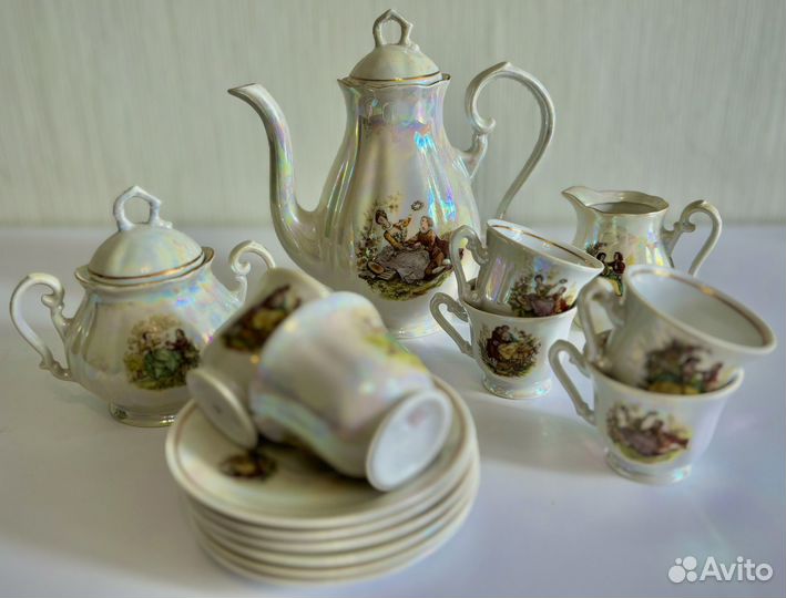 Кофейный сервиз Пастушка Свидание, фарфор