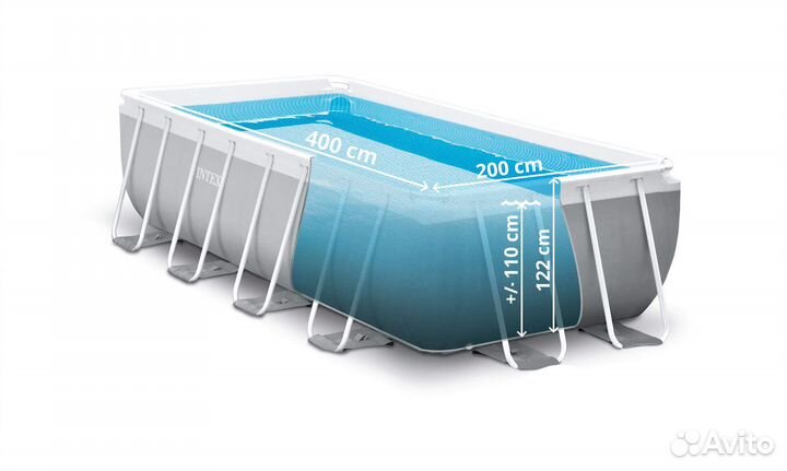 Каркасный бассейн Intex Prism Frame 400х200х122 см