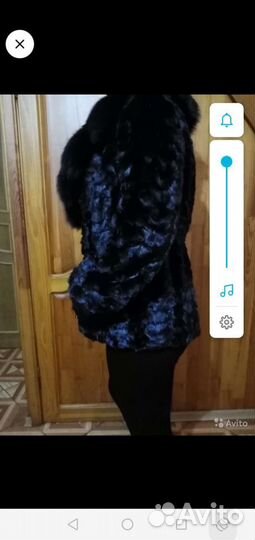 Шуба норковая с песцовым воротником