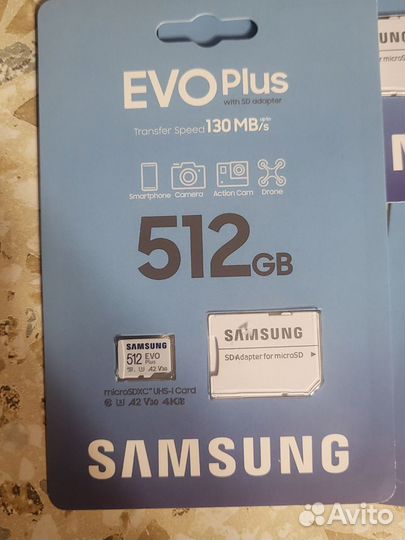 Карта памяти MicroSD 512gb Samsung EVO Plus