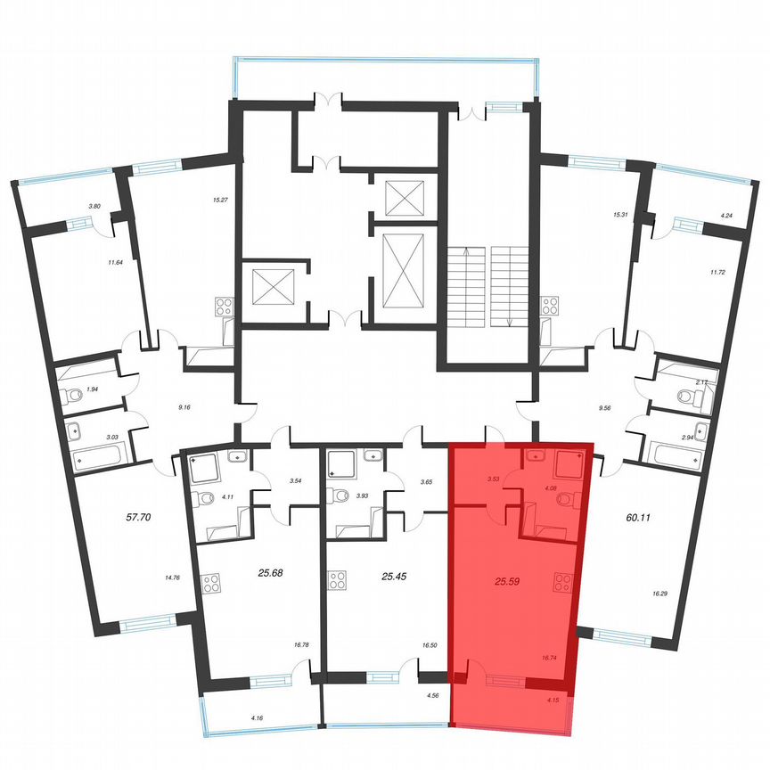 Квартира-студия, 28,5 м², 15/22 эт.