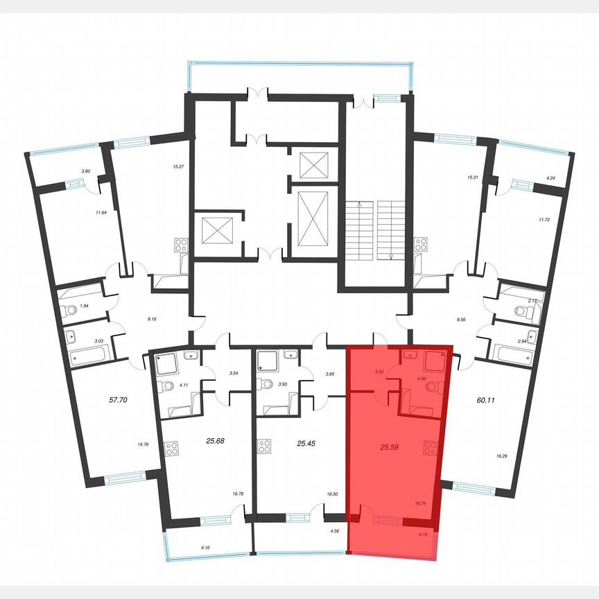 Квартира-студия, 28,5 м², 15/22 эт.