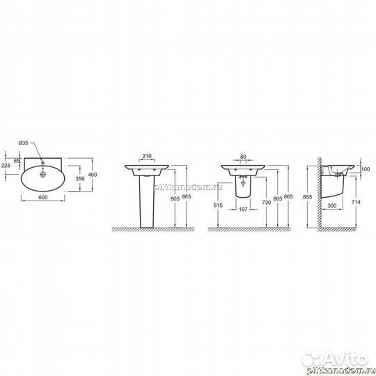 Jacob Delafon Presquile E4438-00 Раковина- столешница 60х46