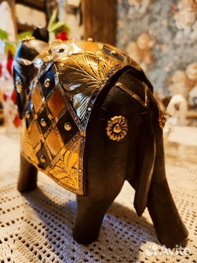 Слон ручной работы Индия (черный)