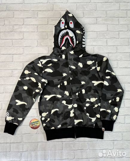 Зип худи bape белая