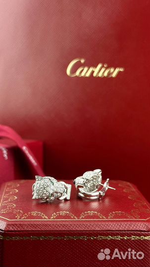 Серьги Cartier Panthere золото 750, бриллианты