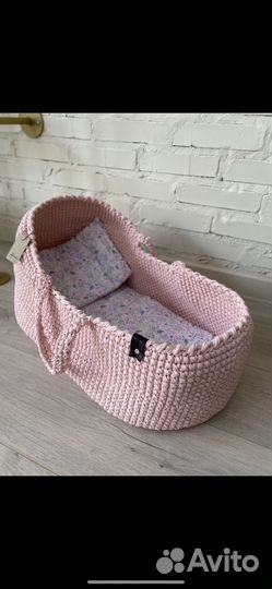 Люлька переноска вязаная комплект постели