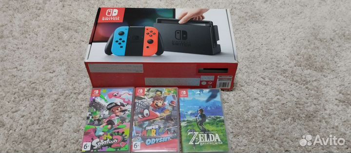 Nintendo switch + 3 игры