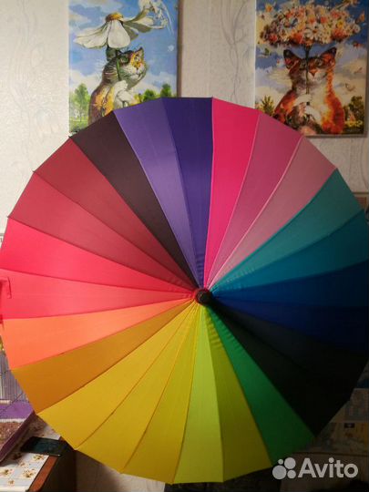 Зонт радужная трость
