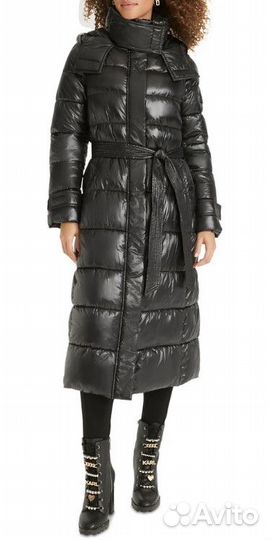 Женский пуховик Karl Lagerfeld Shine Hooded Belted