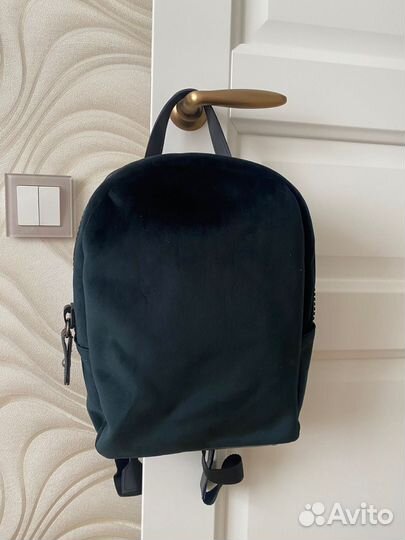 Рюкзак бархатный тёмноизумрудный Lombardi