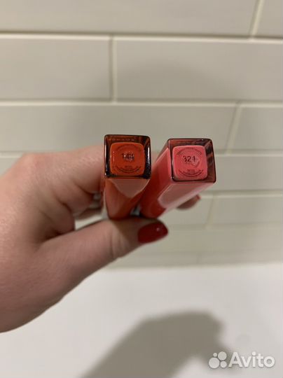 Жидкая матовая помада Lancome красная розовая