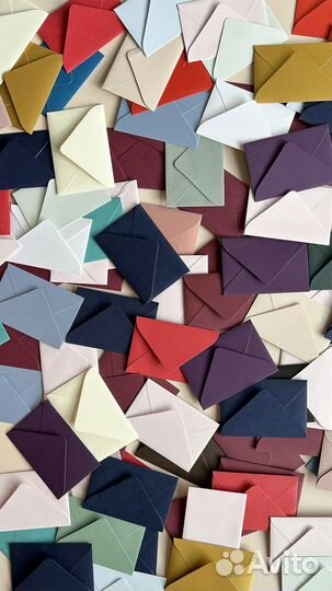 Конверты бумажные 7,5х11см цветные