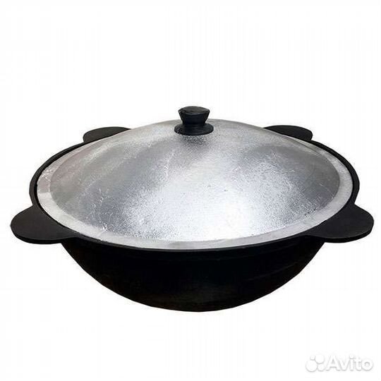 Казан 22 литра с крышкой алюм