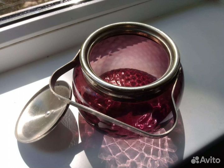 Сахарница новая цветное стекло СССР