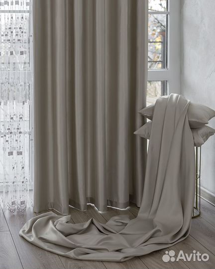Шторы Адора сливочный новые на окна пошив