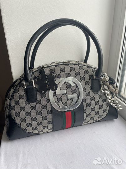 Сумка Gucci Boston Bowling Bag 2way с обвесом