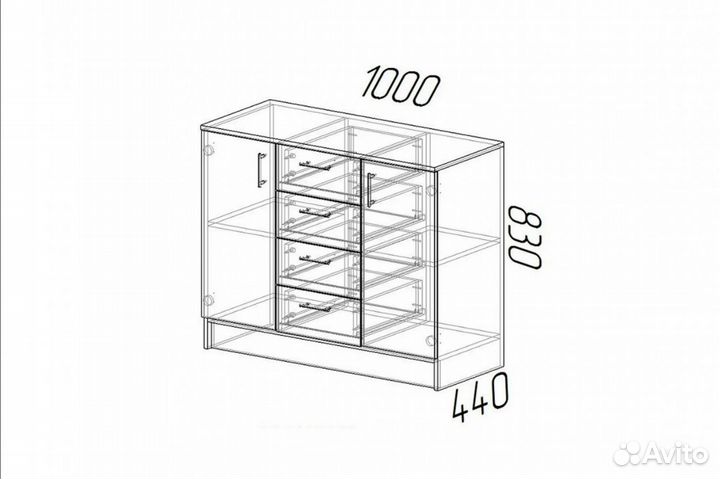 Комод К1000-2Д шимо