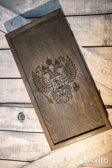 Нарды ручной работы Герб РФ