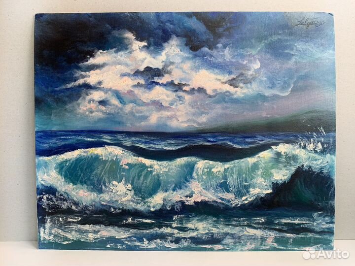 Картина маслом волна