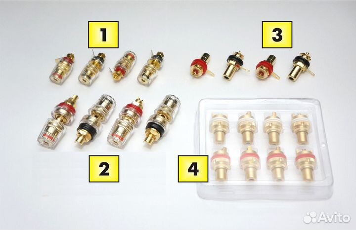 Акустические терминалы, RCA разъёмы, гнёзда