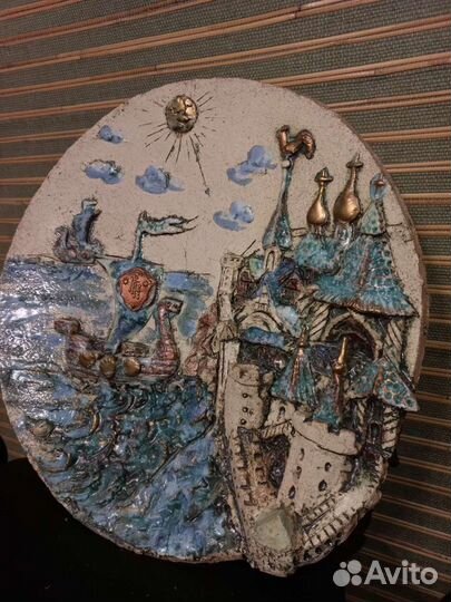 Тарелка декоративная глиняная