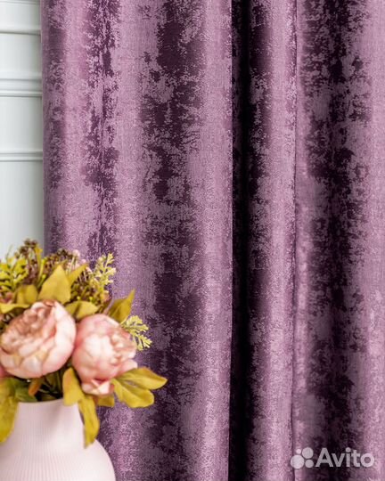 Шторы мрамор Зарина фиолет готовые и на заказ