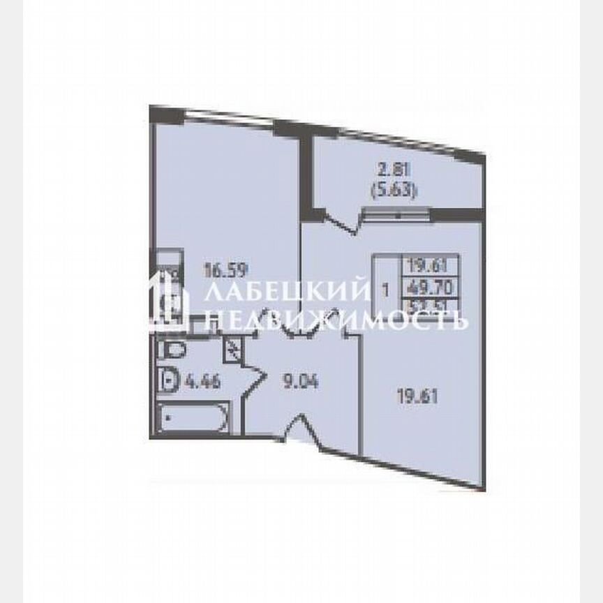 1-к. апартаменты, 47,7 м², 1/6 эт.