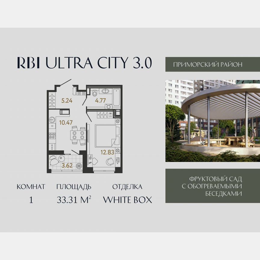 1-к. квартира, 33,3 м², 17/17 эт.