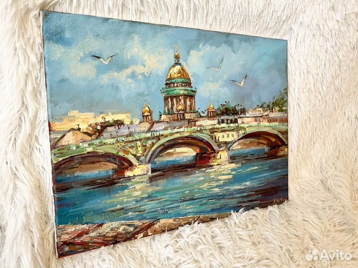 Свежий ветер на Неве картина маслом авторская