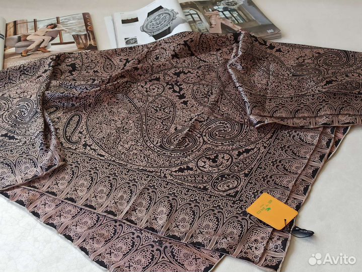 Платок Шаль etro ручной край розовый