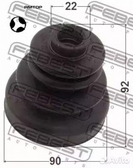 Febest 0215-R20T Пыльник шруса внутреннего (90x92x