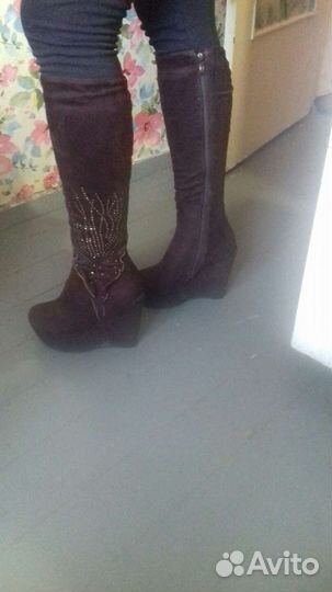 Зимние сапоги ботфорты