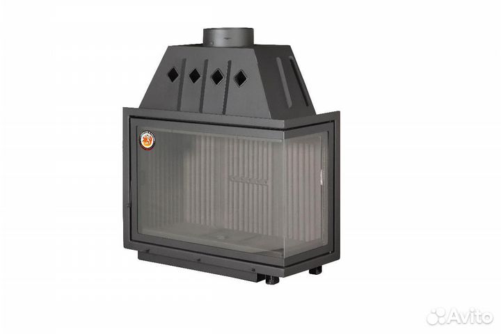 Камин Экокамин Альфа 1000 RB два стекла правая чер