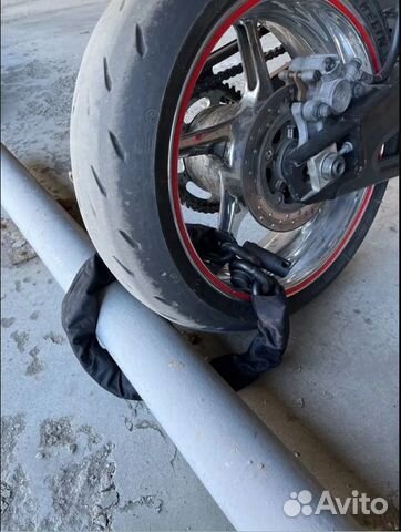 Цепь от угона мотоцикла с замком. 16 мм. 1 метр