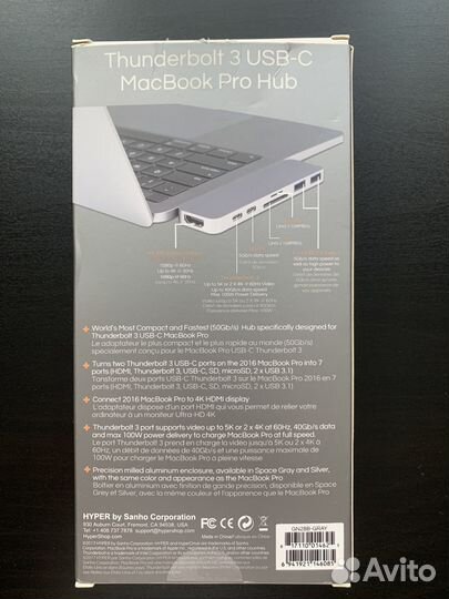 Hyper USB-C адаптер переходник Macbook Pro/Air