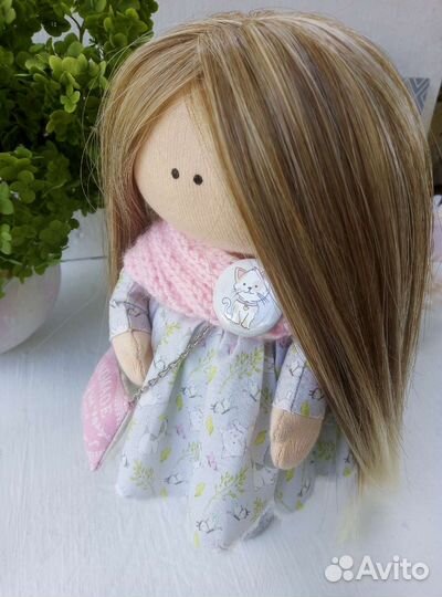 Кукла Тильда. Интерьерная кукла в розовом