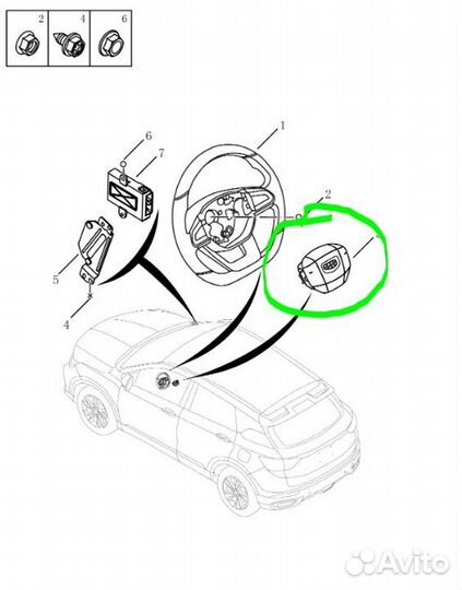 Подушка безопасности в рулевое колесо Geely