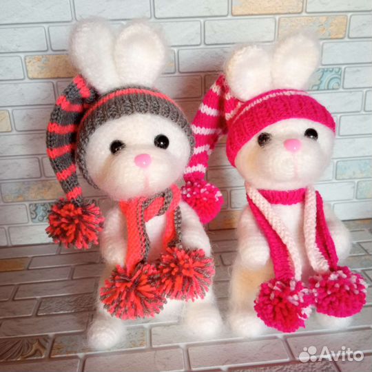 Кукла, вязаная кукла, заяц