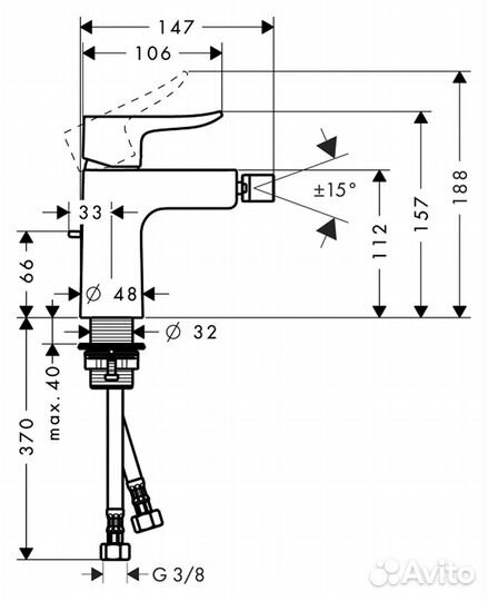 Смеситель для биде hansgrohe Metris 31280000