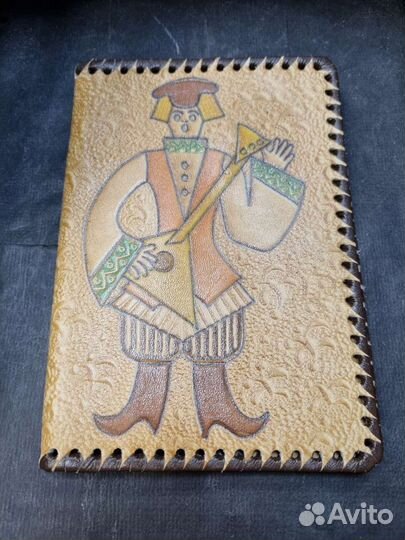 Кожаная обложка для документов, мужская