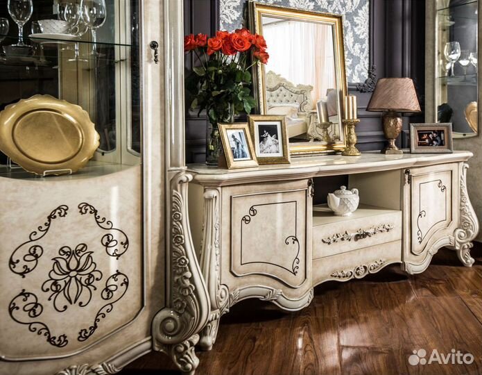 Тумба тв марселла крем корень глянец Эра