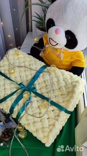 Пледик детский плюшевый, на выписку, 0+