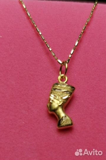 Подвеска, цепочка, жёлтое золото 750 проба