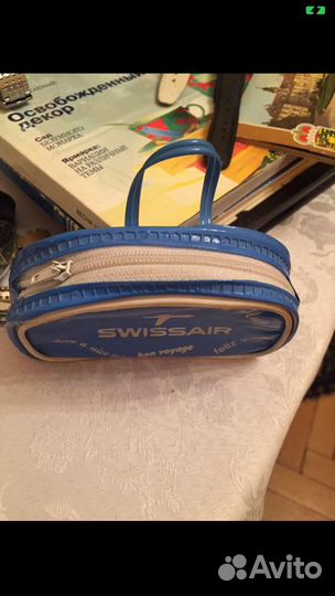 Swissair винтажные косметичка