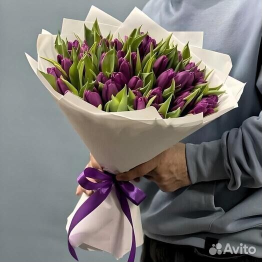 Тюльпаны темно лиловые фиолетовые