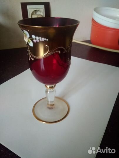 Бокал для вина италия(венеция) мурано